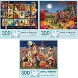 Bits and Pieces - Value Set of (3) 300 Piece Jigsaw Puzzles for Adults - Each Puzzle Measures 18" x 24" - 300 pc Large Piece Halloween Jigsaws by Artist Various Artists Bits and Pieces