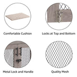 unipaws Dog Crate Furniture, Wooden Dog Kennel for Small Breed, Indoor Decorative Wood Dog Cage, Inside Side End Table Crate with Tray and Dog Bed for Puppy, Cats, Min Pigs, Rabbit, Up to 25 lbs unipaws