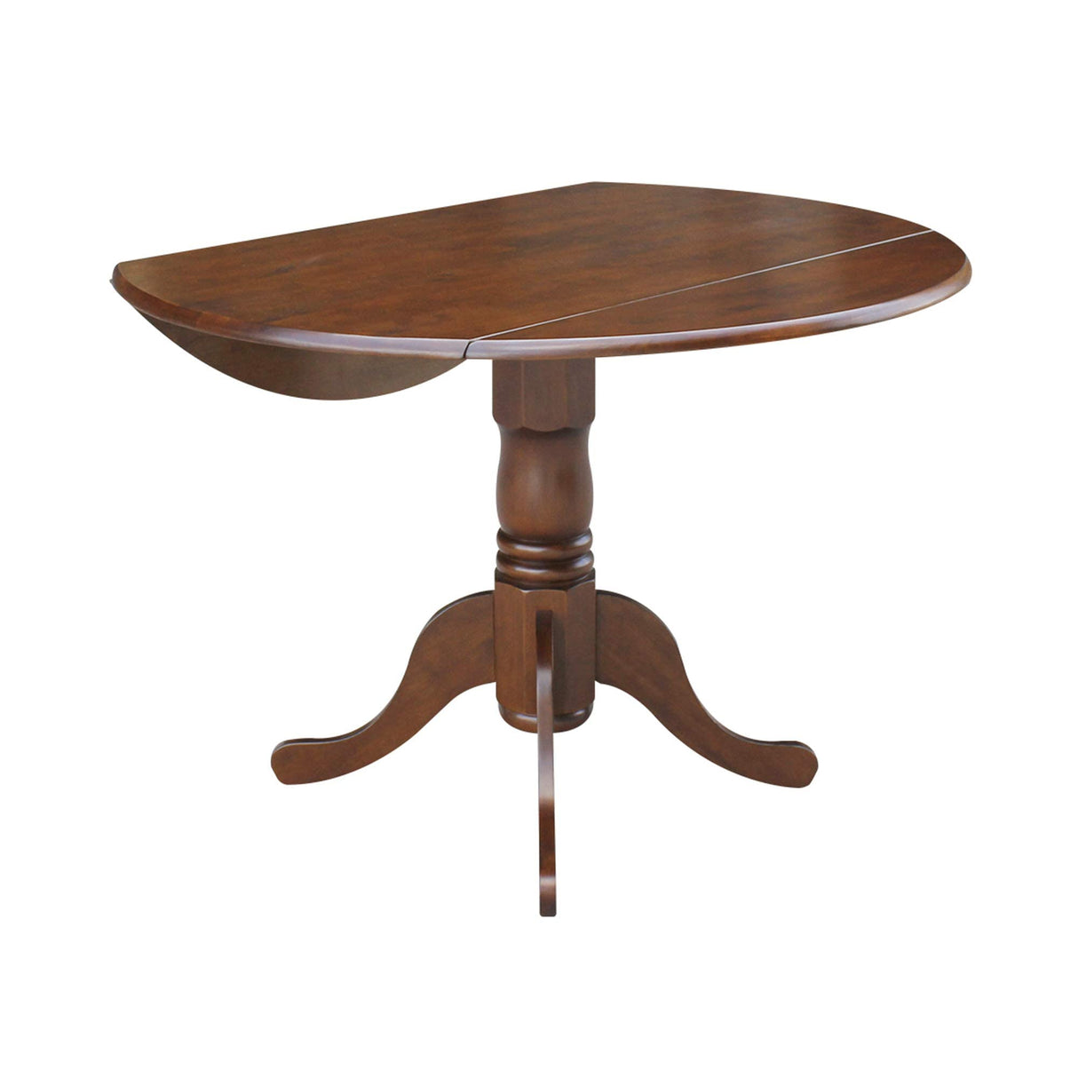 International Concepts Round Dual Drop Leaf Pedestal Table, Espresso, 42" IC International Concepts