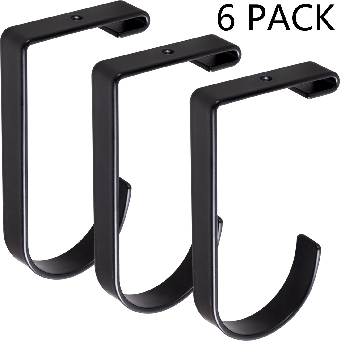 Saderoy 6-Pack Storage Hook for Garage Ceiling Rack & Wall Shelves, Alloy Steel, 70lbs Capacity, Black