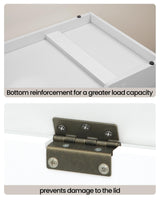 Hzuaneri Storage Chest, Storage Trunk, Wooden Storage Bench - 39.4" Lift-Top Storage Organizer with 2 Safety Hinges, Shoe Bench for Entryway, Bedroom, Living Room, White SB03403X Hzuaneri