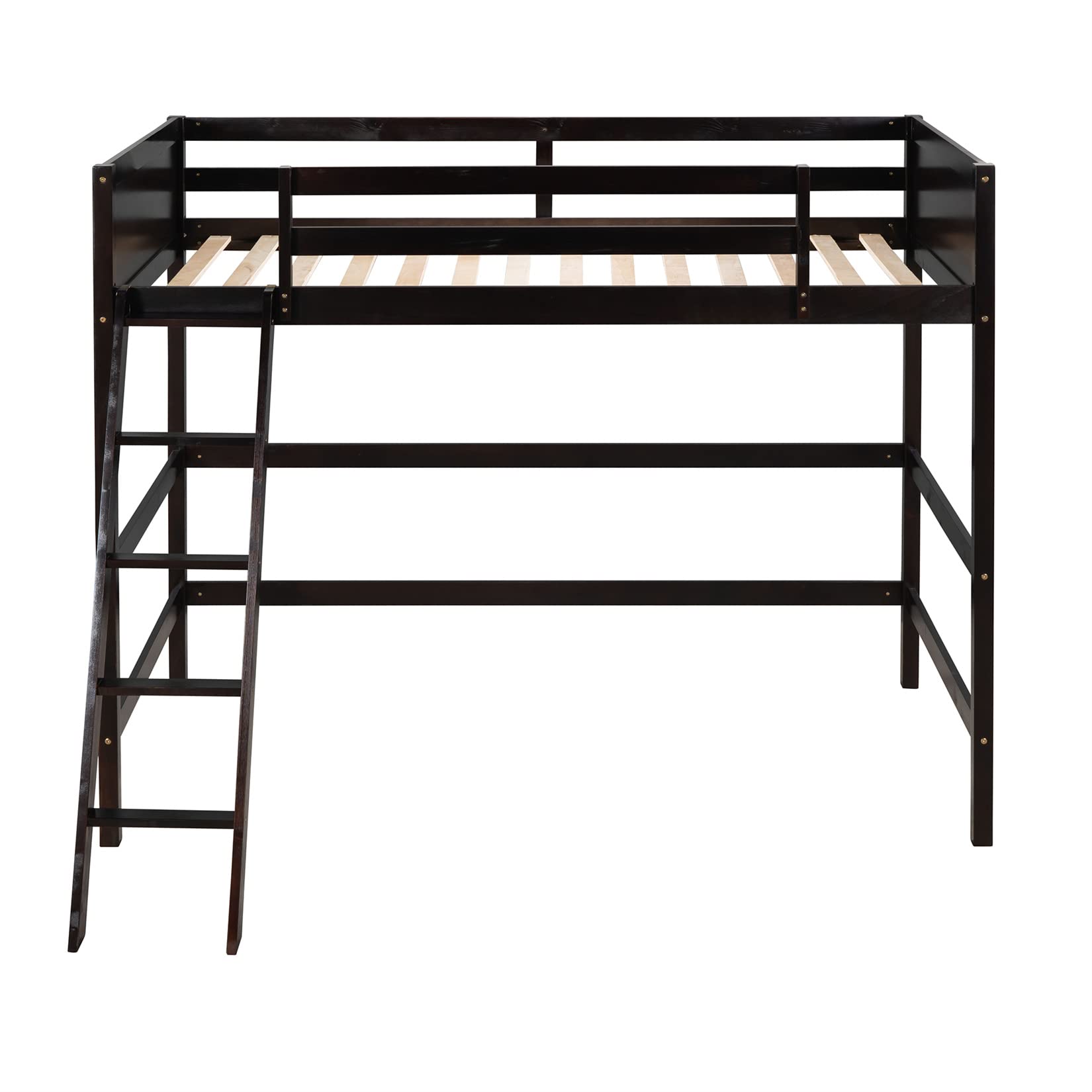 Espresso Twin Loft Bed by Harper & Bright Designs - Stylish and Space-Saving for Kids and Teens - WoodArtSupply