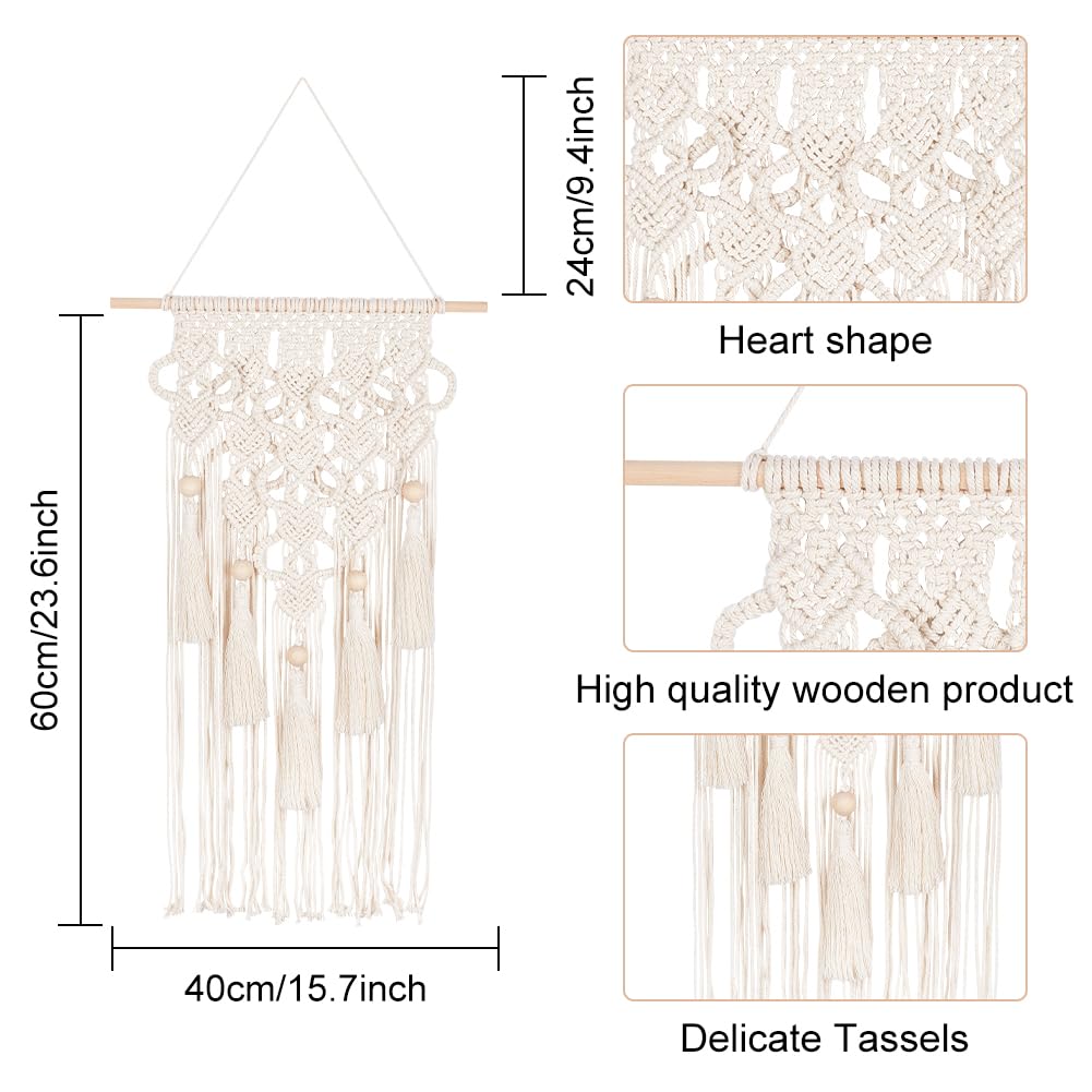 FREEBLOSS DIY Macrame Kit for Adults Beginners Bohemian Macrame Wall Hanging Ornament Creative Boho Macrame Wall Art Macrame Tapestry Gift for Mom Girls FREEBLOSS