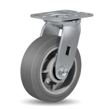 HANDSAMMU 6 Inch Heavy Duty Caster Wheels -Industrial Caster Wheels, Rubber Caster Wheels（Flat Tread） 700 Lbs Per Casters - Use for Dollies, Workbench (1 Swivel) Handsammu