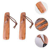 EXCEART 2 Pcs Shoe Horn Short Handle Wooden Shoe Horn Small Travel Shoe Horns for Men, Women EXCEART