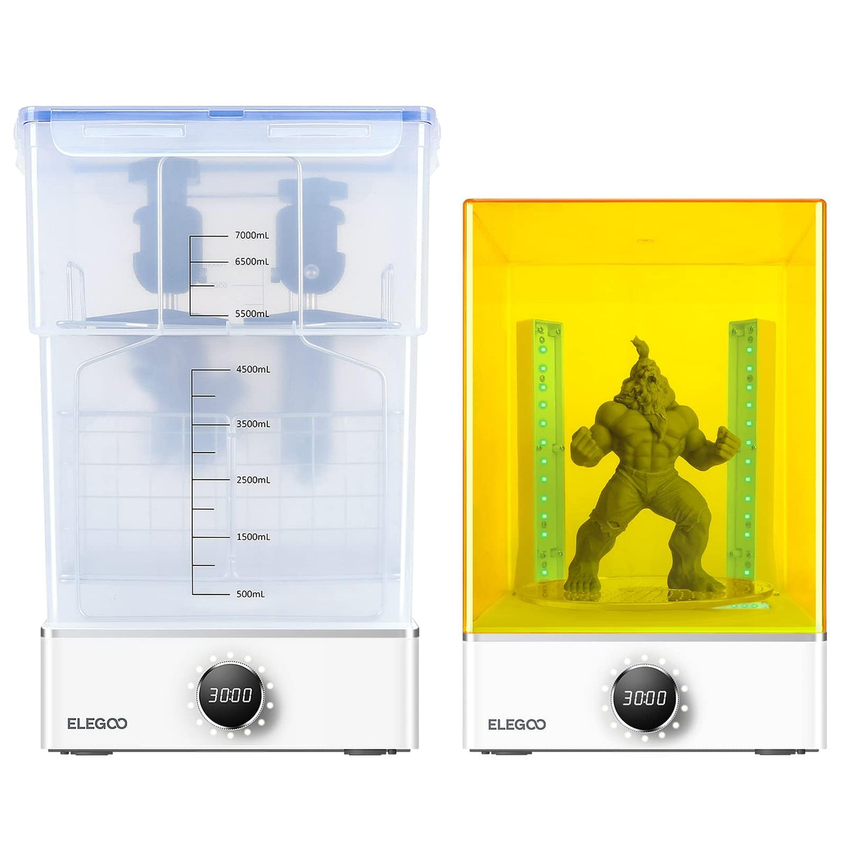 ELEGOO Mercury X Bundle Wash and Cure Station Set, Newly Design Separate Washing Machine and UV Resin Curing Machine for LCD/DLP/SLA Saturn Mars Photon S Photon Mono 3D Printed Models ELEGOO