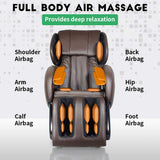 FDW Massage Chair Zero Gravity Full Body Electric Shiatsu UL Approved Massage Chair Recliner with Foot Rollers Built-in Heat Therapy Air Massage System Stretch Vibrating Home Office PS4 FDW