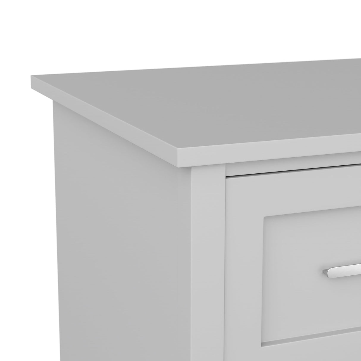 Martha Stewart Hutton Shaker Style Home Office Desk with Storage in Gray with Brushed Nickel Hardware Martha Stewart