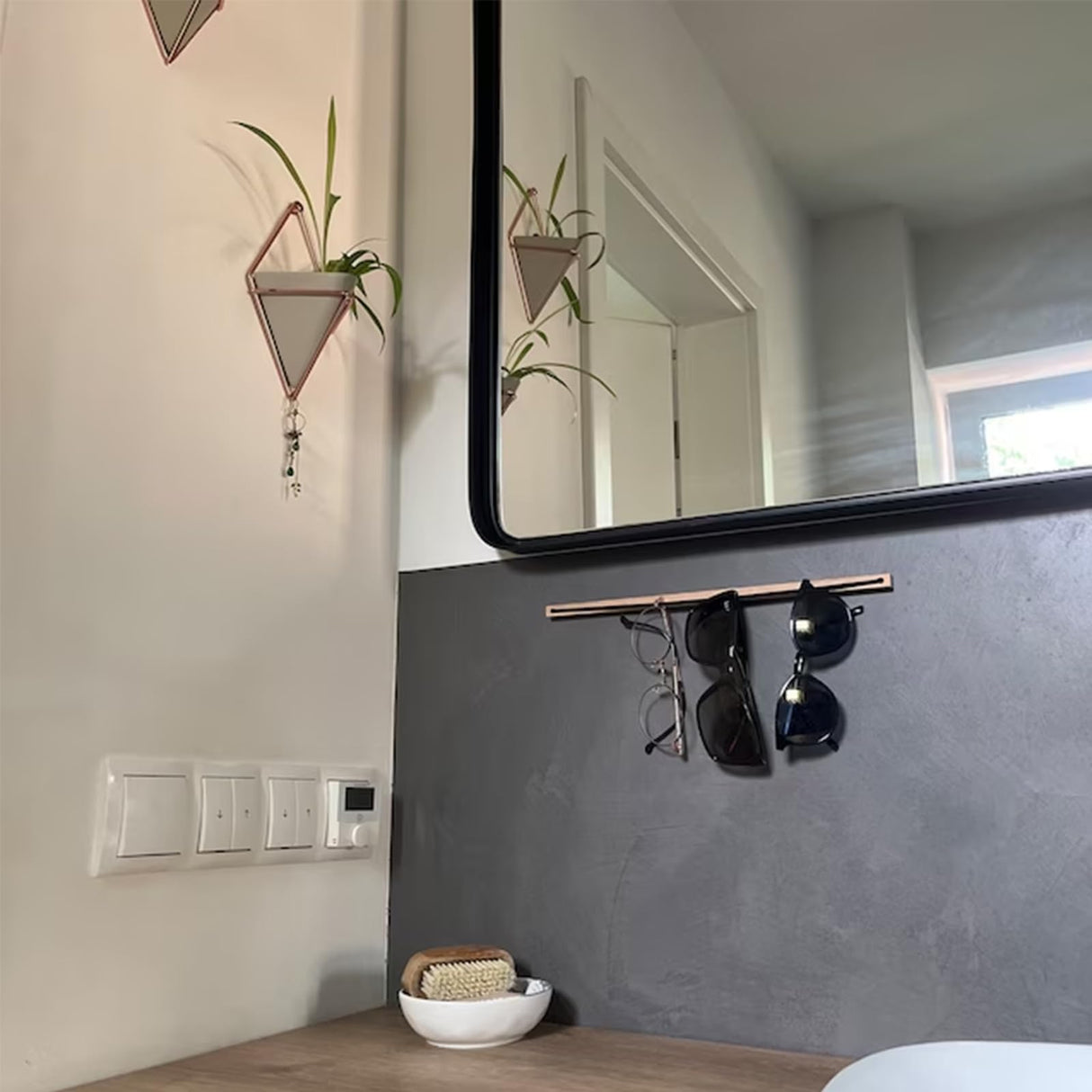 Wooden Sunglass Holder for Wall - Sunglass Organizer and Storage, Eyeglass Holder for Home, Wall-Mounted Sunglass Rack Stand - Keep your Reading Glasses, and Sunnies Organized and within Reach MOUGIGI