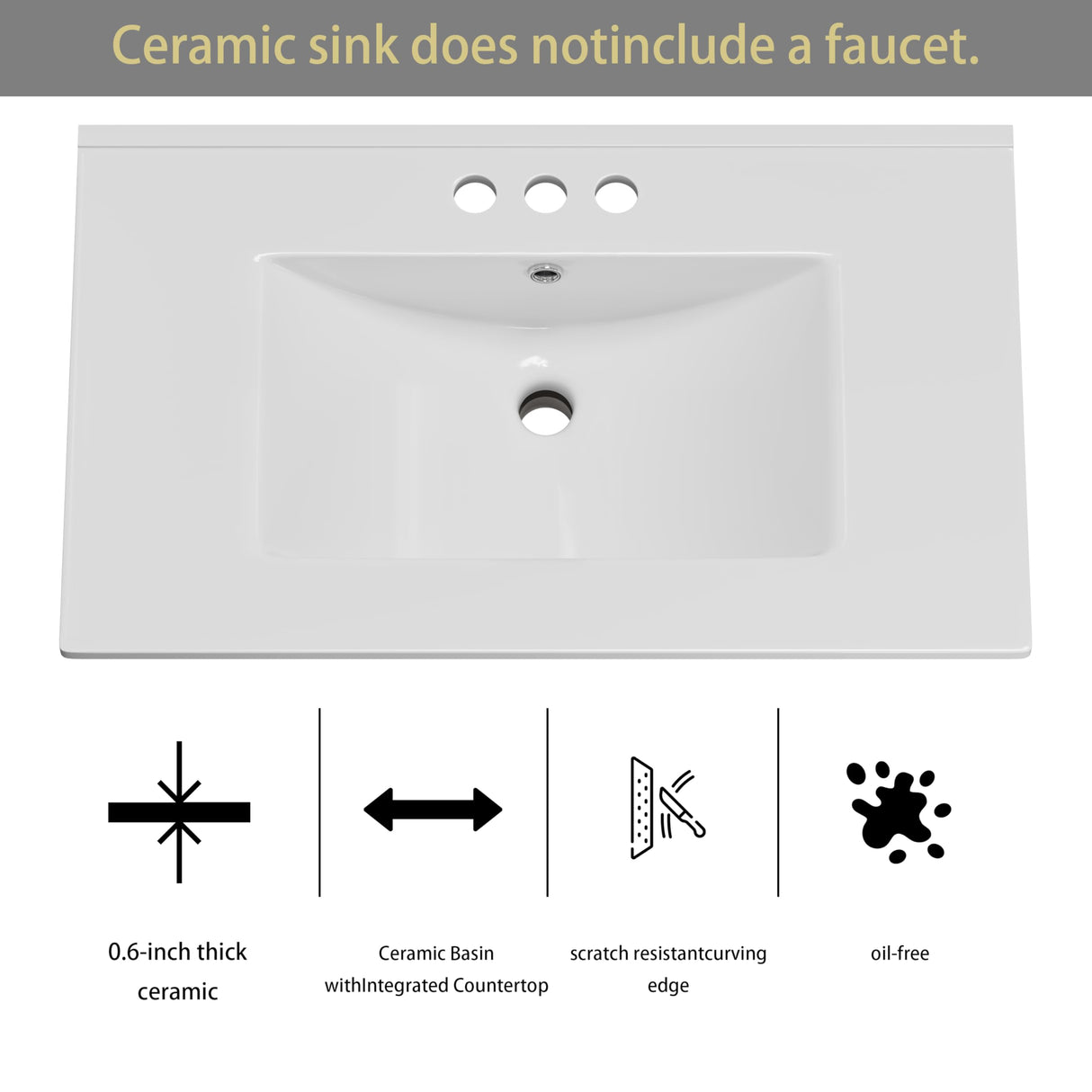 OLD CAPTAIN Bathroom Vanity with Ceramic Sink, 30" Freestanding Bathroom Cabinet Vanity with Storage, Quick Assembly Bathroom Vanity, Blue OLD CAPTAIN