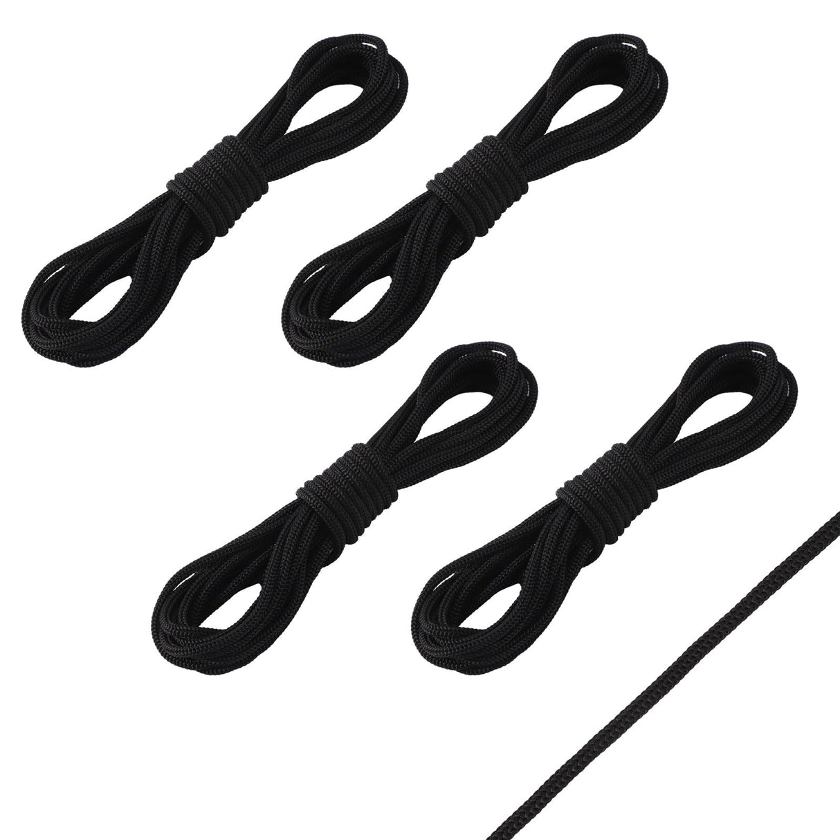 lasuroa 4 Pcs Trampoline Netting Cords, 15ft Each Black Trampoline Netting Cords Replacement Parts for Fence Netting Safety Trampoline Netting Cords Fits 12-16ft Trampolines lasuroa