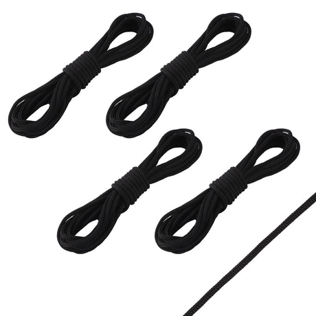 lasuroa 4 Pcs Trampoline Netting Cords, 15ft Each Black Trampoline Netting Cords Replacement Parts for Fence Netting Safety Trampoline Netting Cords Fits 12-16ft Trampolines lasuroa