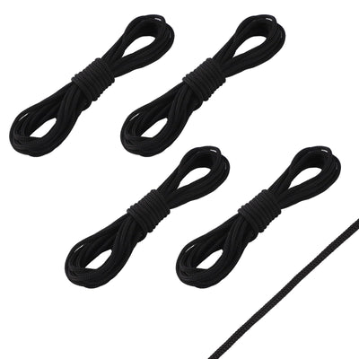 lasuroa 4 Pcs Trampoline Netting Cords, 15ft Each Black Trampoline Netting Cords Replacement Parts for Fence Netting Safety Trampoline Netting Cords Fits 12-16ft Trampolines