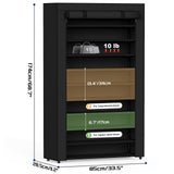 Mavivegue Shoe Rack with Cover, 10 Tier Tall Shoe Storage for 50-55 Pairs of Shoes, Shoe Organizer for Entryway, Closet Mavivegue