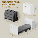 Meulbaty 2 in 1 Murphy Bed Cabinet with Mattress, Hide a Bed Cabinet, Folding Beds into Cabinets, Space-Saving Pull Out Murphy Beds Chest for Small Place Office Nap Narrow Twin Size Meulbaty