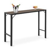 Raysfung Outdoor Bar Table, 55” Patio Bar Height Table, Bar Counter Pub Dining Table with Waterproof Top for Balcony, Garden, Yard, Poolside (Brown) Raysfung