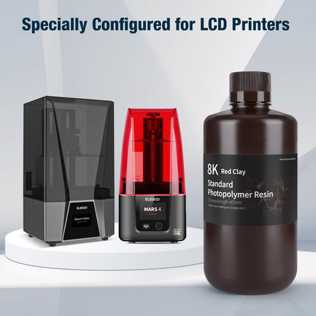 ELEGOO 8K 3D Printer Resin, Standard Photopolymer Resin 405nm UV-Curing Resin, Best for 8K/9K/12K LCD 3D Printer 1000G Red Clay ELEGOO