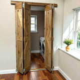 LUBANN 25.5 x 84 Unfinished Rustic Alder Solid Wood Bifold Barn Door Assembled bi-fold barn Door Ready to Install bifolding Door Bifold Door Slab LUBANN