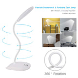 DEEPLITE LED Desk Lamp with Flexible Gooseneck 3 Level Brightness, Battery Operated Table Lamp 5W Touch Control,Compact Portable lamp for Dorm Study Office Bedroom,Eye-Caring and Energy Saving DEEPLITE