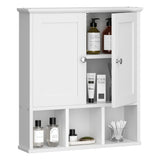 Shintenchi Bathroom Wall Cabinet with Door, Storage Organizer Over The Toilet Medicine, Space Saving with Adjustable & Open Shelf, Beige Shintenchi