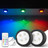 swesara Stick on Lights with Remote Shelf Battery Operated Push Lights Small Led Bookshelf Above Cabinet Lighting 2 Pack Black swesara