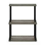 Furinno Turn-N-Tube 3-Tier Toolless Multipurpose Printer Stand Display Storage Shelf, French Oak Grey/Black Furinno