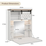 ARTETHYS Floating Vanity Desk with Mirror and Lights Small Wall Mounted Makeup Set with Storage White Farmhouse Dressing Table for Tiny Space ARTETHYS