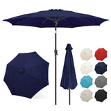 FLAME&SHADE 10 ft Outdoor Market Patio Table Umbrella with Fiberglass Rib Tips and Tilt,Navy Blue FLAME&SHADE
