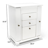 Emfogo Jewelry Box for Women, Rustic Wooden Jewelry Boxes & Organizers with Mirror, 4 Layer Jewelry Organizer Box Display for Rings Earrings Emfogo