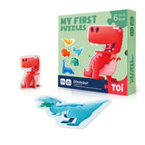 Toi 6 Packs Large Piece Toddler Jigsaw Puzzles for Kids Aged 2.5+, Animal Shaped Floor Puzzles for Beginner, Preschool Learning Game for Boys Girls, Dinosaur Toi