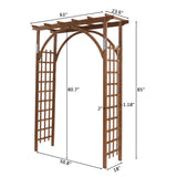 Saynwish 85" Solid Wood Garden Arch Trellis for Climbing Plants - Rustproof Wooden Arbor with Flat Top for Weddings, Parties & Outdoor Decor (Brown) Saynwish