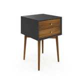 Nathan James Harper Modern Nightstand Side Accent or End Table with Storage Drawer, 1, Black/Brown Nathan James