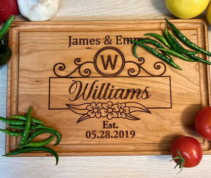 CARVELITA Hand Crafted Custom Wood Cutting Boards, Meaningful Personalized Christmas Gifts, Wedding And Anniversary Gift For Couple, Handmade in USA - WoodArtSupply