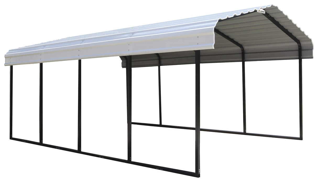 ARROW 12' x 20' x 7' 29-Gauge Carport with Galvanized Steel Roof Panels ARROW