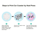 HUMNIC 10pcs Sublimation Blanks 2.6 Inch Ceramic Stone Car Cup Coasters with A Finger Notch for Easy Removal,Sublimation Blank Car Coaster,White Sandstone Car Coaster Sublimation Blanks HUMNIC