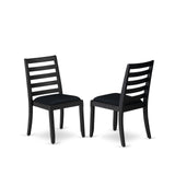 East West Furniture LGX19-BLK-24 -9 Piece Dining Set Includes a Rectangular Kitchen Table with Black Tabletop and 8 Stackable Polyester Fabric Chairs, Black East West Furniture