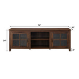 Walker Edison Portsmouth Classic 2 Glass Door TV Stand for TVs up to 80 Inches, 70 Inch, Dark Walnut Walker Edison