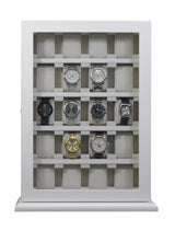 TimelyBuys 20 Piece White Wood Watch Display Wall Hanging Case and Storage Organizer Box and Stand for Oversized Watches TIMELYBUYS