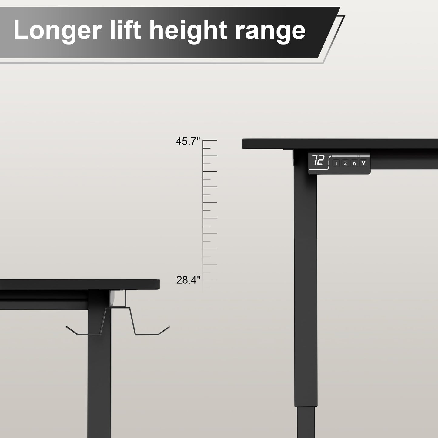 Shahoo L-Shaped Corner Standing Desk, Electric Height Adjustable Table, Home Office Workstation, 63 x 48 Inch, Black - WoodArtSupply