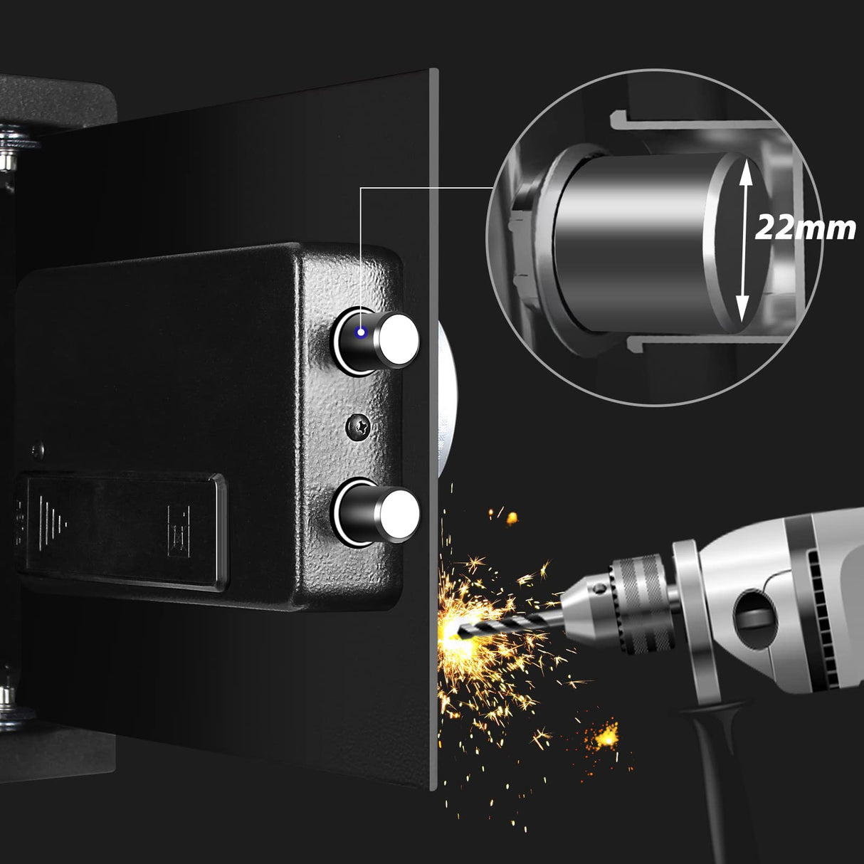 Biometric Home Safe, Fingerprint Gun Safe Lock Box,Money Box for Jewelry Handgun Cash Valuables,Perfect for Home/Office/Hotel, Black,1.2 Cubic Feet VoleStay