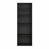 FURINNO JAYA Simply Home 5-Shelf Bookcase, 5-Tier, Black Furinno
