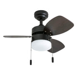 Honeywell Ceiling Fans Ocean Breeze Modern 30 Inch Ceiling Fan with Light, Pull Chain LED Indoor Fan with 3 Blades, Dark Brown Chestnut and Light Oak Blade Finish Options, Gilded Espresso (50602-01) Honeywell Ceiling Fans