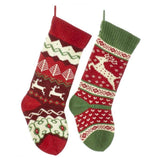 Kurt Adler 20-inch Knit Reindeer Stockings 2 Assorted Kurt Adler