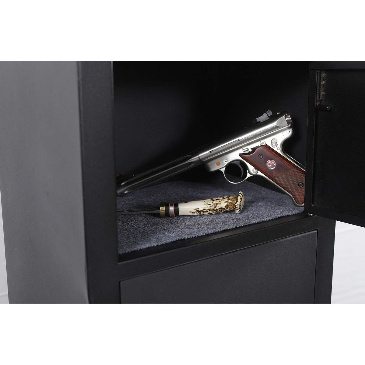 American Furniture Classics 906 Five Gun Metal Storage Cabinet with Separate Pistol Compartment American Furniture Classics