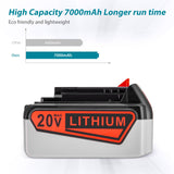 ORHFS 7.0Ah 20V Lithium Battery Compatible with Black+Decker 20Volt Max LBXR20 LB20 LBX20 LBXR2020 LBX4020 LB2X4020-OPE LBXR20-OPE Cordless Power Tools with 20v Battery Rapid Charger ORHFS