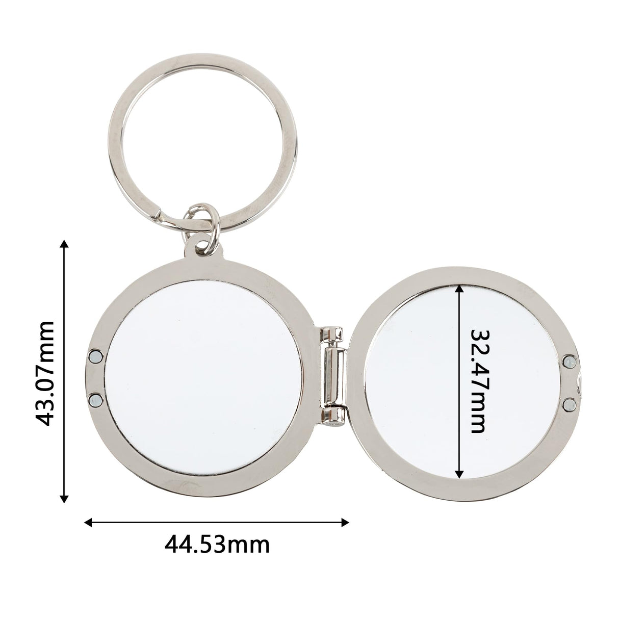 Framendino, 4 Pack Sublimation Keychain Blanks Metal Heat Transfer Keychains Personalized Locked Photo Tray for DIY Crafts Picture Framendino