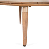 Christopher Knight Home Lalina Outdoor Coffee Table, Acacia Wood Accent Table with Slatted Panel Design, Round Patio Table for Garden Porch Balcony, Low Maintenance Outdoor Furniture, Natural Christopher Knight Home