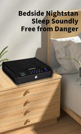 KASABLANK Gun Safe for Pistols - 3 Ways Unlock (Fingerprint/Digital PIN/Key) with Quick Access, LCD Temperature & Humidity Display, Solid Steel Safe for Home, Nightstand, Bedroom, Car and Cloakroom Generic