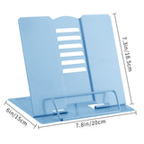 MSDADA Desk Book Stand Metal Reading Rest Book Holder Adjustable Cookbook Documents Holder Bookstands for Recipes Textbook Music Books Christmas Gift for Age 3,4,5,6,7,8,9,10+ Boys Girls (Light Blue) MSDADA