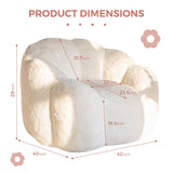 MAXYOYO Bean Bag Chair for Adults, Floral Shaped Bean Bag Sofa, Ultra Soft Faux Fur Floor Sofa, Large Reading Chair for Living Room Bedroom, Beige, Single MAXYOYO